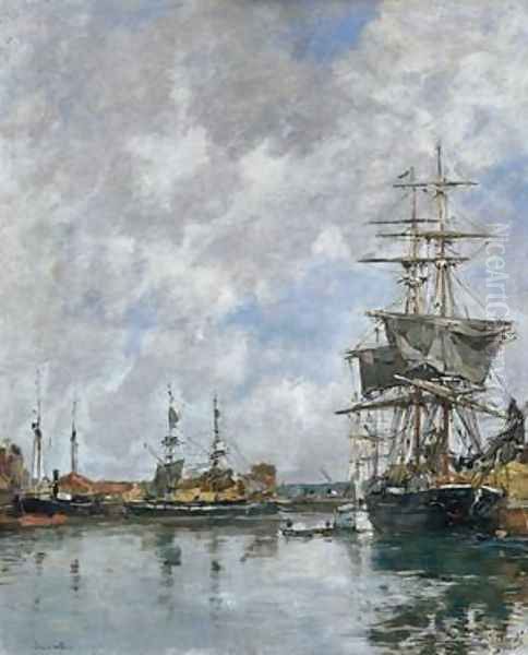 The Dock at Deauville Oil Painting by Eugene Boudin