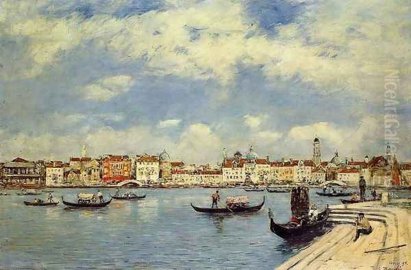 Venice, View from San Giorgio Oil Painting by Eugene Boudin