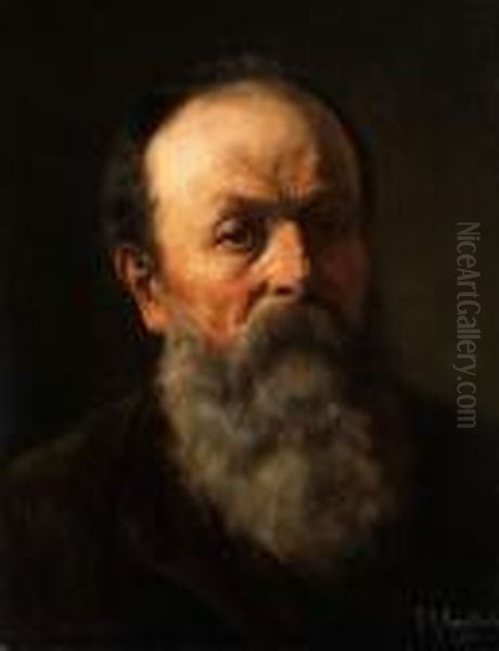 Bartiger Mann Oil Painting by Friedrich August von Kaulbach