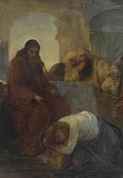 Jesus And His Disciples Oil Painting by Friedrich von Keller