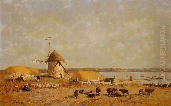 View from the Camaret Heights Oil Painting by Eugene Boudin