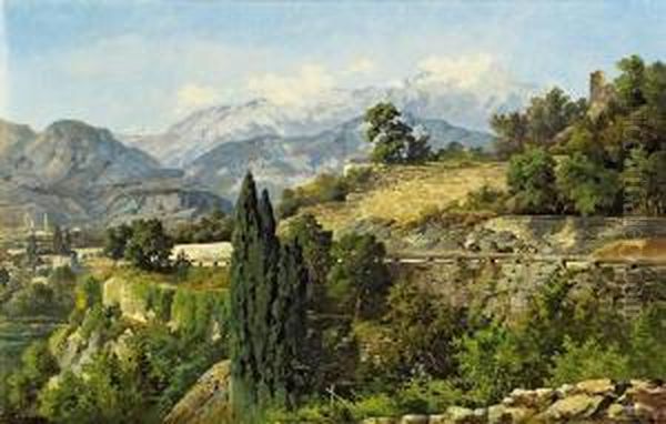 Meran Oil Painting by Ernestine Von Kirchsberg