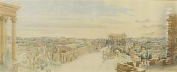 Idealised View Of The City Of Rome Oil Painting by Leo Von Klenze