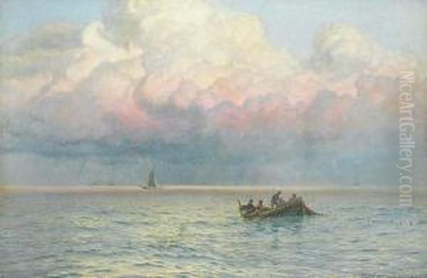 The Last Catch Of The Day Oil Painting by Fritz Von Kleudgen