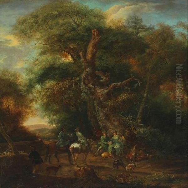 The Hunt Oil Painting by Wilhelm Alexander W. Von Kobell