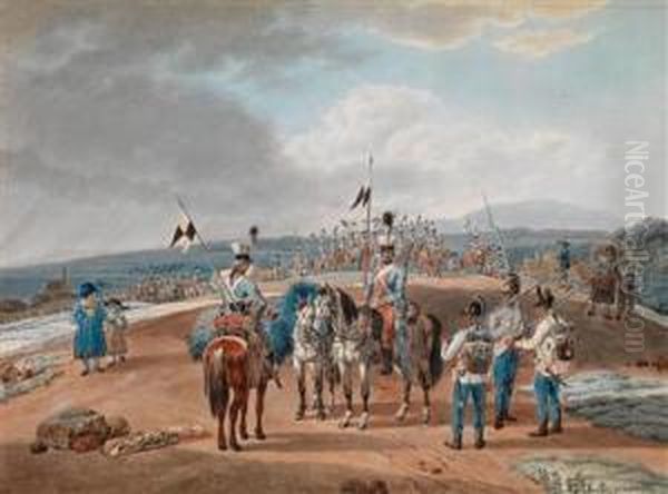 Militarischen Szenen Oil Painting by Wilhelm Alexander W. Von Kobell