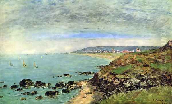 Atlantic coast at Bénerville Oil Painting by Eugene Boudin