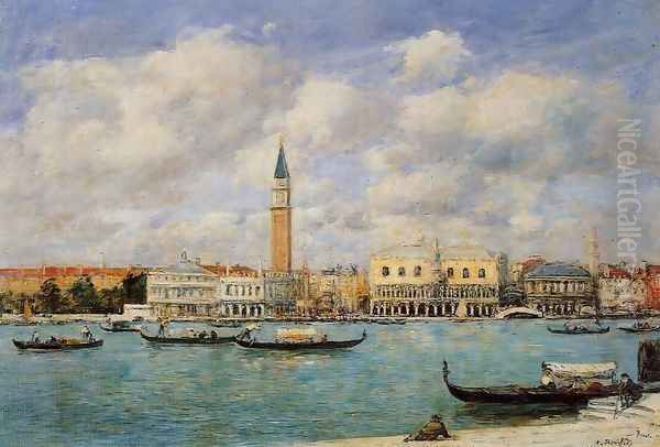 Venice, the Campanile, View of Canal San Marco from San Giorgio Oil Painting by Eugene Boudin