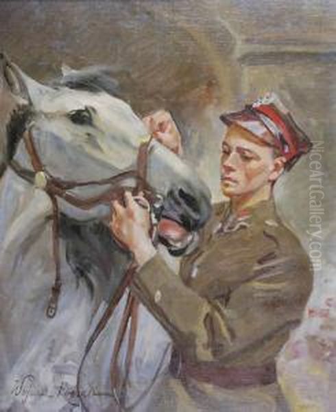 Ulan Z Koniem Oil Painting by Wojciech Von Kossak