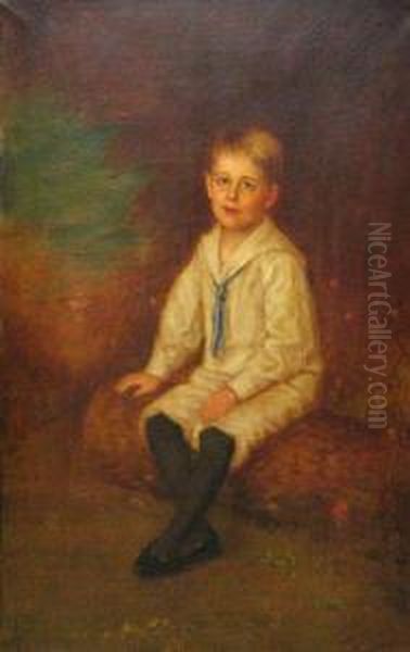 A Portrait Of A Boy Oil Painting by Otto Von Krumhaar