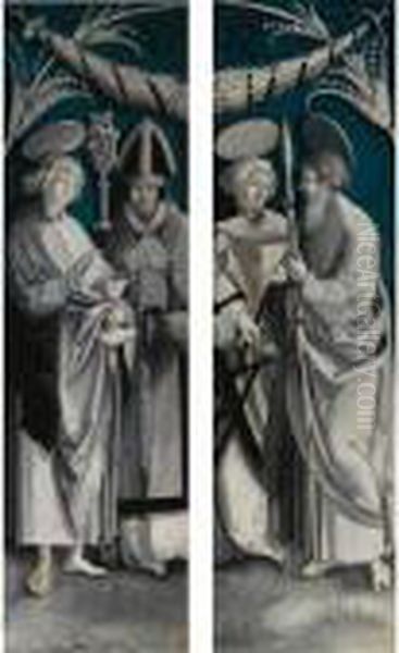 Two Exterior Wings Of A Triptych Oil Painting by Hans Suss von Kulmbach