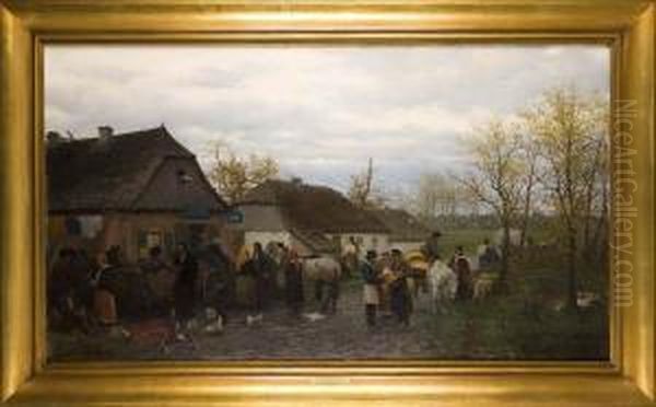 W Malym Miasteczku Oil Painting by Ludwig Von Kurella