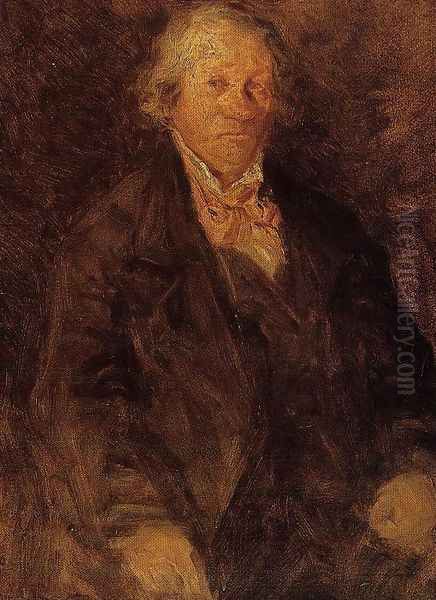 Portrait of the Artist's Father (Leonard-Sebastien Boudin) Oil Painting by Eugene Boudin