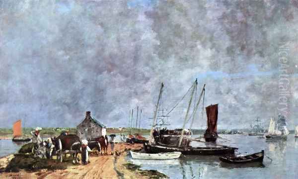 Seaport Oil Painting by Eugene Boudin