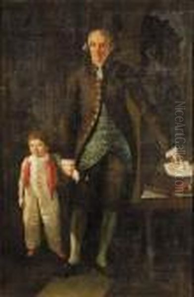 Ritratto Del Marchese Cambiaso Con Bambino Oil Painting by Anton von Maron