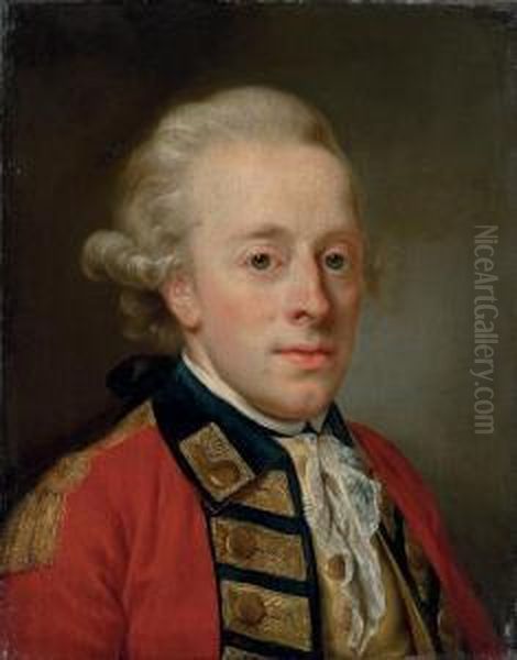 Portrait Of A Gentleman, Bust-length, In Uniform Oil Painting by Anton von Maron