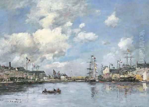 Fecamp Le bassin Oil Painting by Eugene Boudin