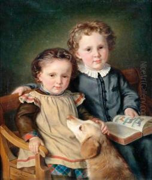 Carl Und Rudolf Weinland Oil Painting by Luise Henriette Von Martens