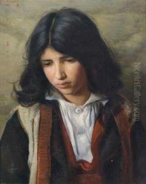 Bildnis Eines Knaben Oil Painting by Franz Von Matsch