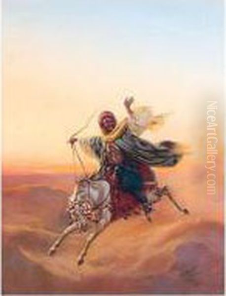 The Egyptian Prince Mehmed Ali On Horseback Oil Painting by Heinrich Von Mayr