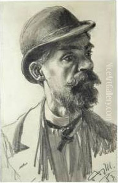 Mann Mit Hut Oil Painting by Adolph von Menzel