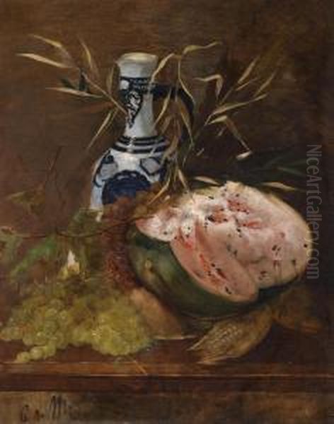 Still Life Withfruit And Melon Oil Painting by Karl Von Merode