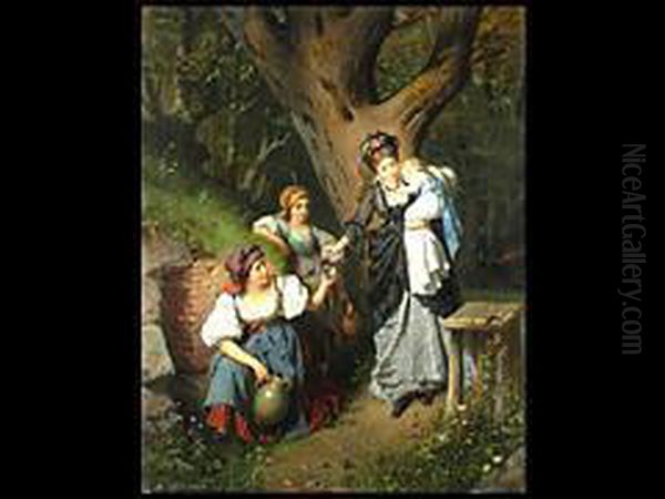 Rast An Der Quelle Oil Painting by Karl Von Merode