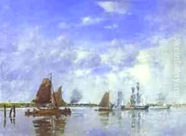 The Meuse At Dordrecht 1882 Oil Painting by Eugene Boudin