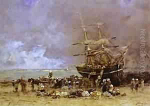 Return Of The Terre Neuvier 1875 Oil Painting by Eugene Boudin