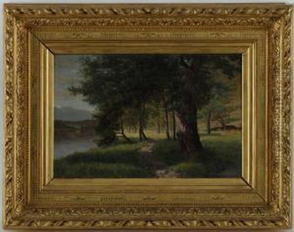 Paysage Lacustre Oil Painting by Rudolf Von Moos