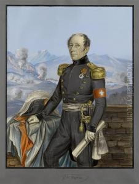 Portrait Of General Guillaume-henri Dufour Oil Painting by Karl Friedrich J. Von Muller