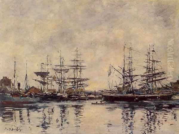 Deauville the Basin 1888-1895 Oil Painting by Eugene Boudin