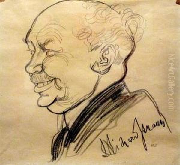 Portrait Of Richard Strauss Oil Painting by Richard Strauss Von Notenblatt