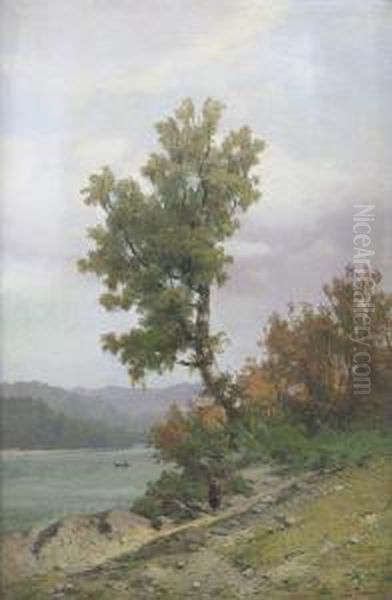 On The Sacramento Oil Painting by Carl Von Perbandt