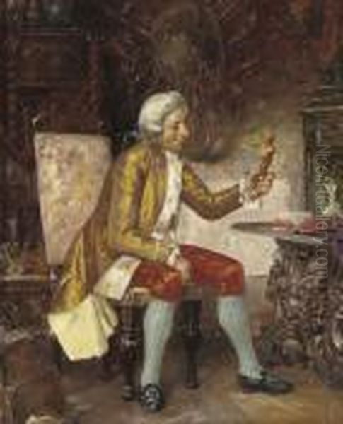 The Connoisseur Oil Painting by Franz Von Persoglia