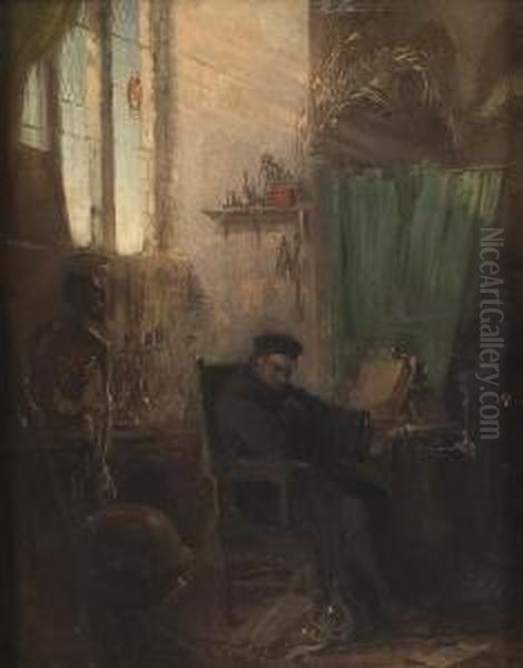 Der Alchimist Oil Painting by Carl Theodor Von Piloty