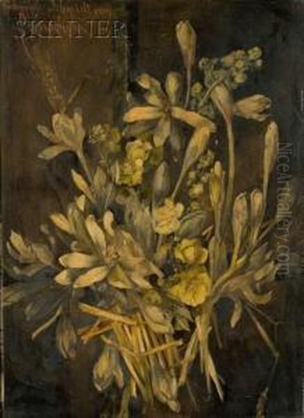 Bouquet Of Flowers Oil Painting by Hermine Von Preuschen