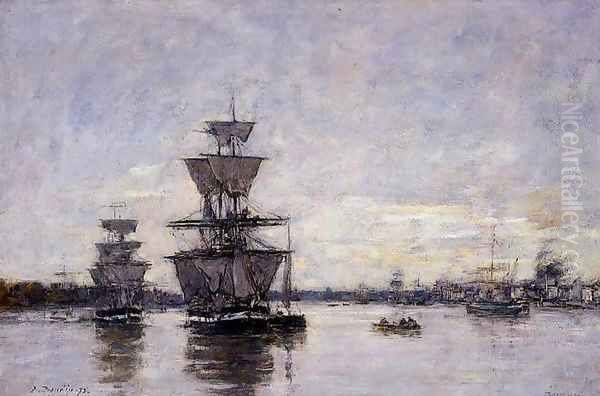 The Port Deauville 1887 Oil Painting by Eugene Boudin