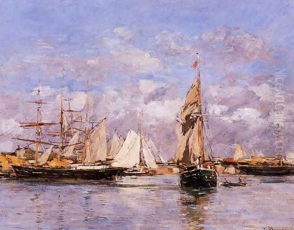 The Port of Le Havre at Sunset 1882 Oil Painting by Eugene Boudin