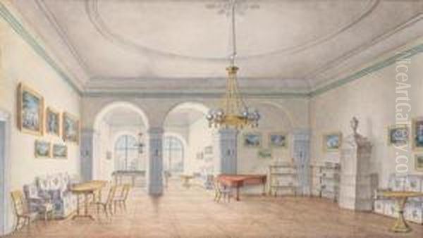 Entwurf Fur Einen Salon Im Palais Radziwill Oil Painting by Luise Furstin Von Radziwill