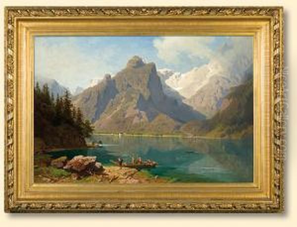 Widok Alpejski Oil Painting by Ernst Von Raven