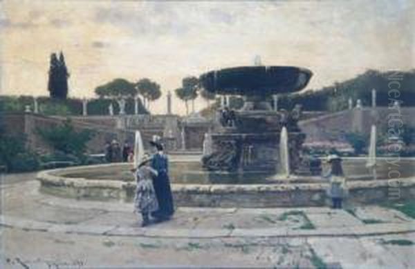 Rom, Villa Albani Oil Painting by Paul von Ravenstein