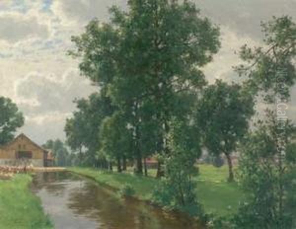 Am Sagemuhlkanal Oil Painting by Paul von Ravenstein