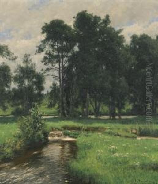 Frischer Sommertag Oil Painting by Paul von Ravenstein