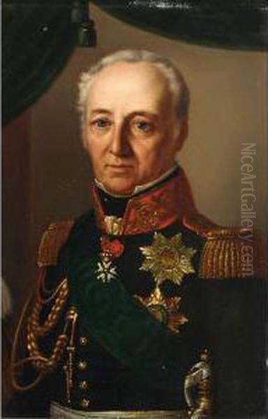 Portrait Of King Johann Of Saxony Oil Painting by Ferdinand Von Raysk