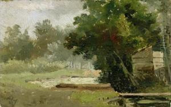 Parklandschaft Mit Teich Oil Painting by Ludwig Ferdinand Von Rayski