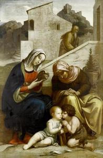 The Holy Family With Saint Anne And The Infant Saint John Oil Painting by Franz von Rohden