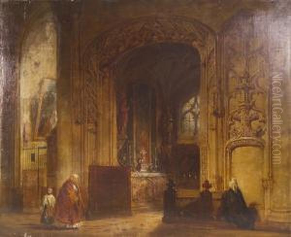 In Chiesa Oil Painting by Georg Von Rosen