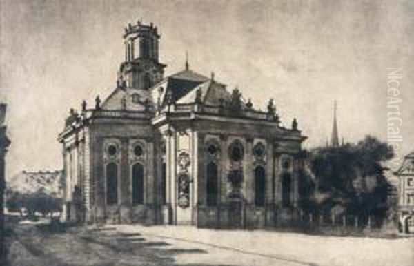 Ludwigskirche Saarbrucken Oil Painting by Heinz Von Ruden