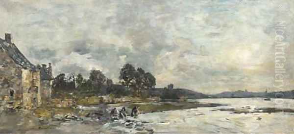 Hopital-Camfrout Le rivage Oil Painting by Eugene Boudin